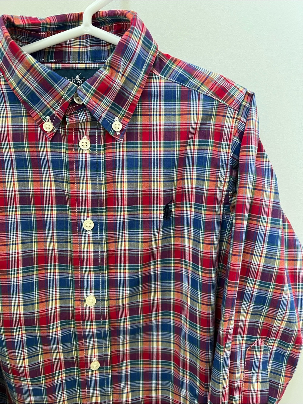 Ralph Lauren Red, Blue & Yellow Plaid Button-Down Shirt